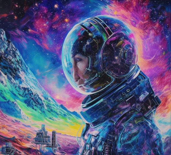 创新科技与未来主题绘画，太空人——数字时代里的星际梦想与艺术想象
